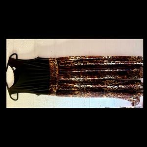 Venus Black Jumpsuit with Leopard Overlay